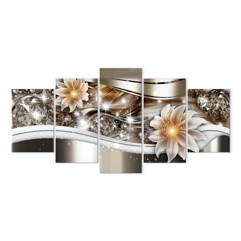 Lærredsbillede abstrakt kunst Luminositet med blomster - 225 x 112.5 cm - Standard