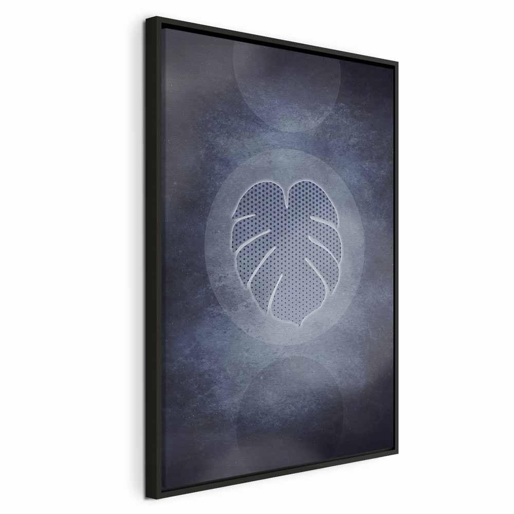 Billede på lærred - Usædvanlig Monstera 1 del lodret - 40 x 60 cm - I en sort træramme