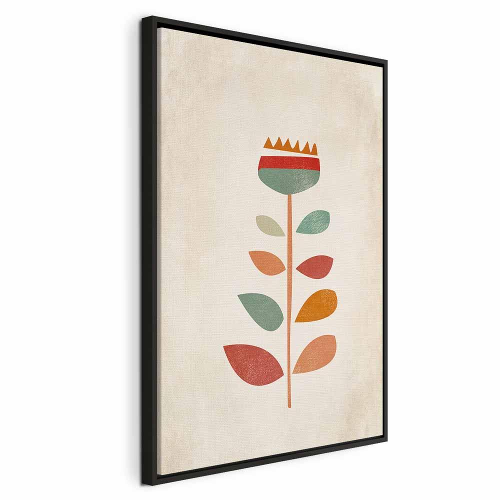 Abstrakt lærredsbillede Dronningen af blomster 1-delt lodret - 40 x 60 cm - I en sort træramme