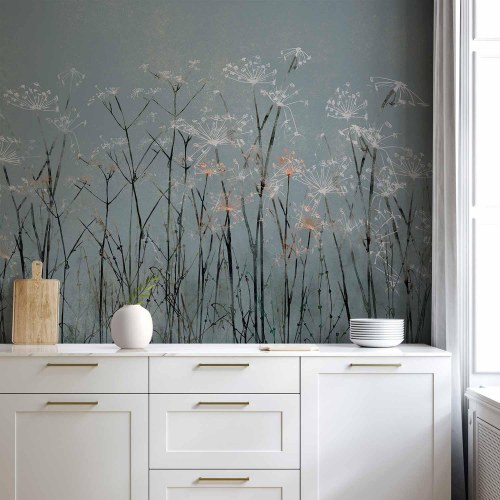 Fototapet med hvidløgsblomster
