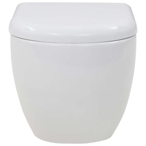 Væghængt toilet med skjult cisterne keramik hvid