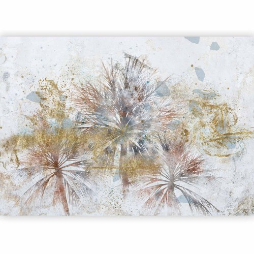 Fototapet Grey palms med abstrakt palmemotiv