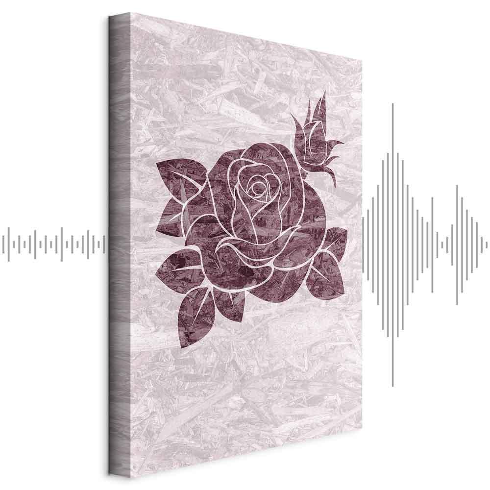 Lærredsbillede Splinters of Love lodret med rosemotiv - 60 x 90 cm - Akustisk