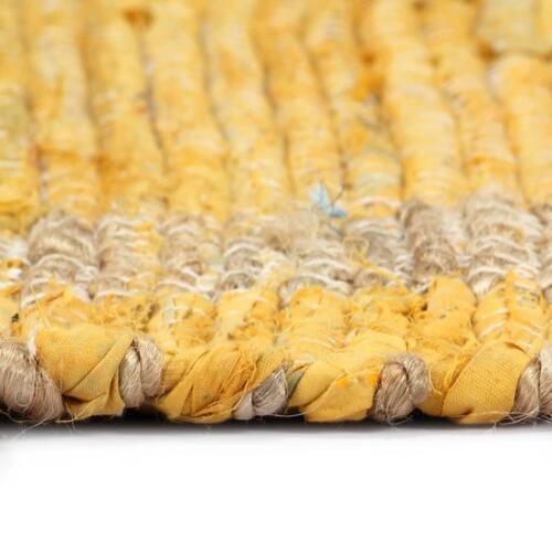 Håndlavet tæppe jute 80 x 160 cm gul
