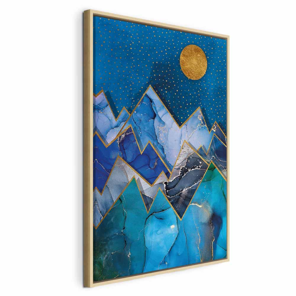 Abstrakt lærredsbillede Night Walk 1-delt lodret - 40 x 60 cm - I en naturlig træramme