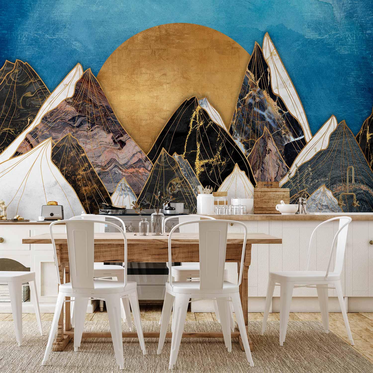 Fototapet Ensom Rejse med abstrakt landskab - 400 x 280 cm - Vandtæt