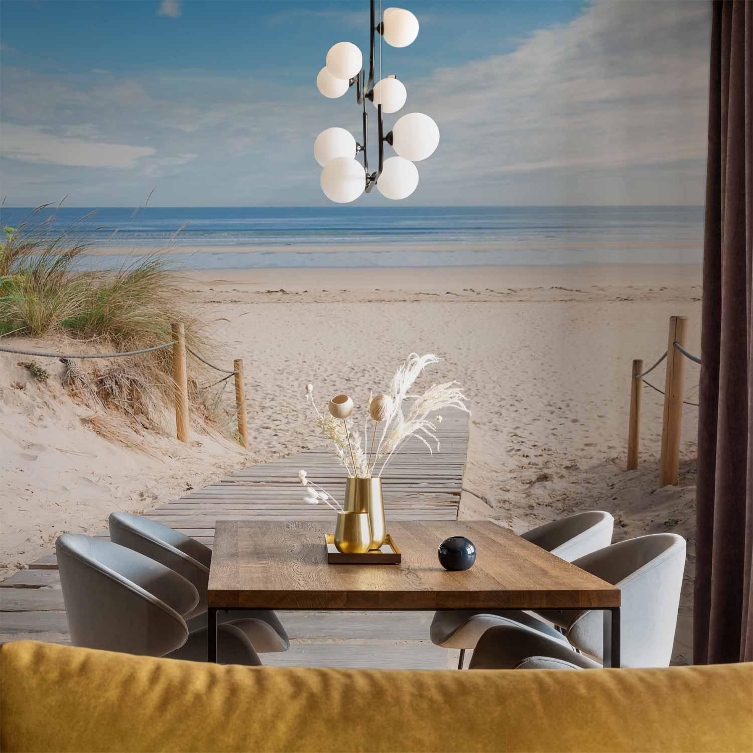 Fototapet På Stranden - landskab med hav og sandstrand - 400 x 280 cm - Vandtæt