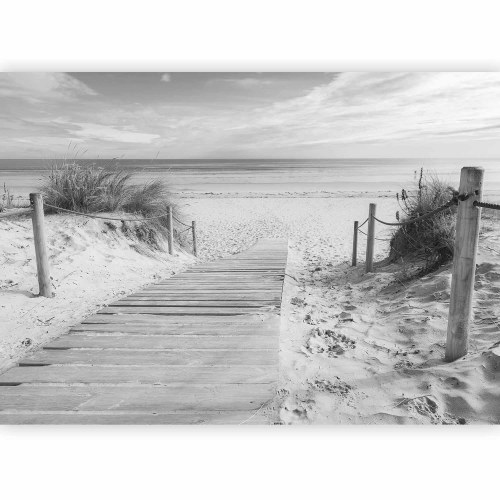 Fototapet Strand i sort-hvid