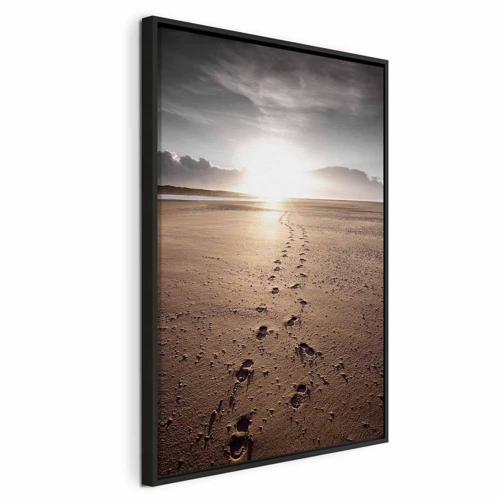 Lærredsbillede Our Way lodret landskab - 60 x 90 cm - I en sort træramme