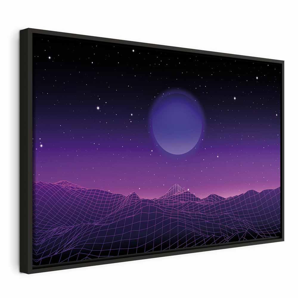 Billede på lærred Futuristisk landskab 2 i bredformat - 60 x 40 cm - I en sort træramme