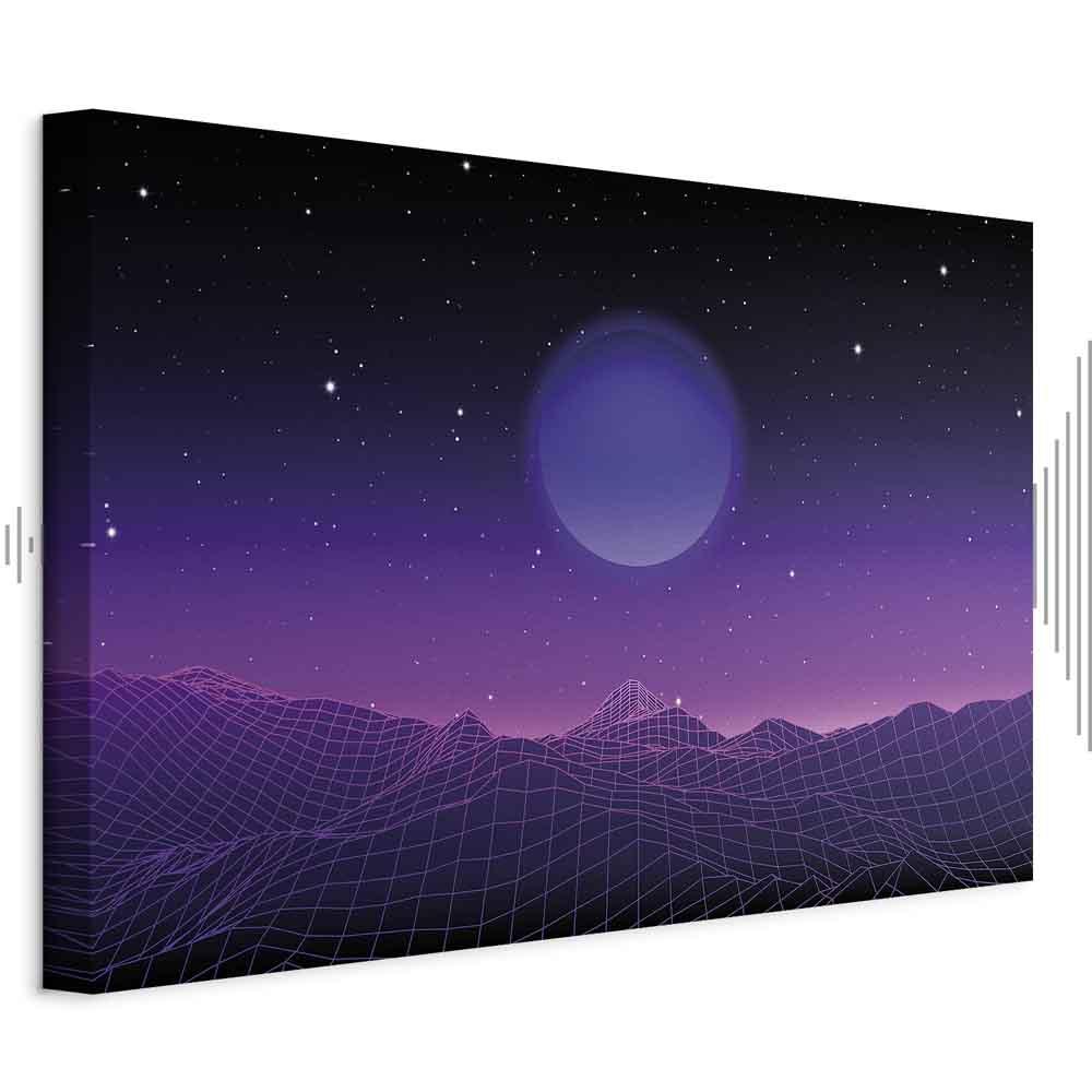 Billede på lærred Futuristisk landskab 2 i bredformat - 60 x 40 cm - Akustisk