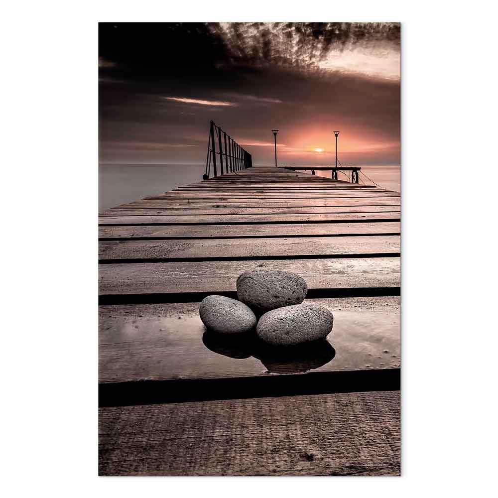 Lærredsbillede September-solnedgang vertikal - 40 x 60 cm - Standard billede