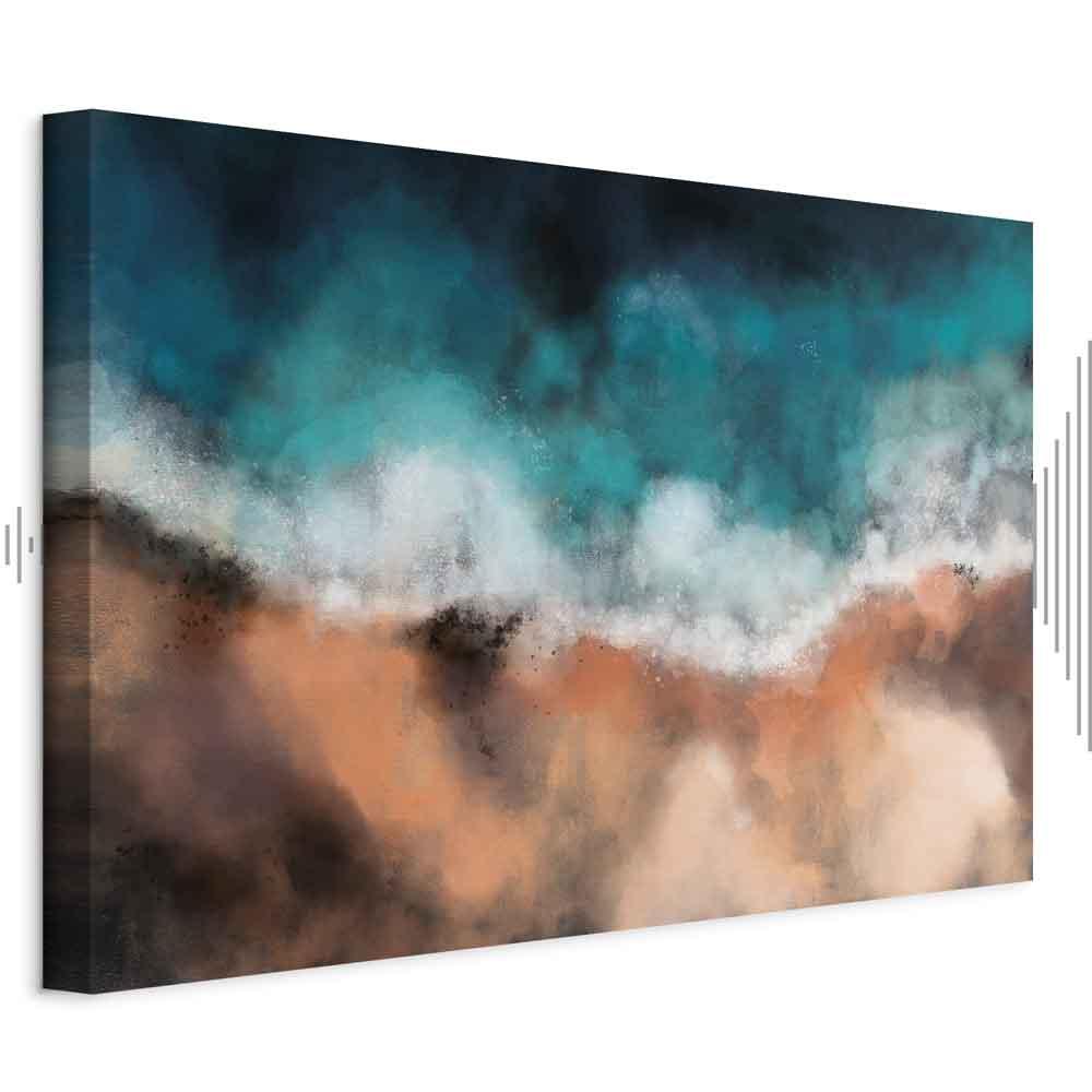 Abstrakt lærredsbillede Bølger i sandet Wide - 120 x 80 cm - Akustisk