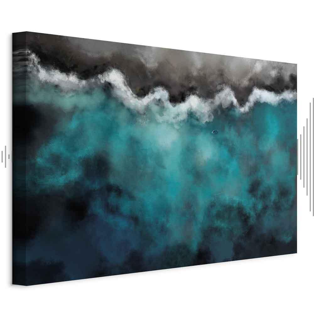 Lærredsbillede Blå Lagune Bredformat - 30 x 20 cm - Akustisk