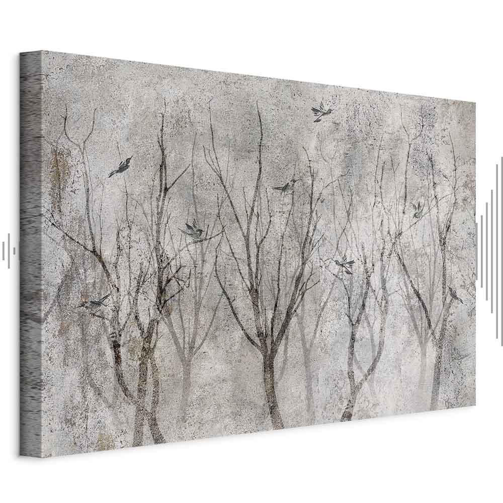 Lærredsbillede Sang i skoven bredformat - 90 x 60 cm - Akustisk