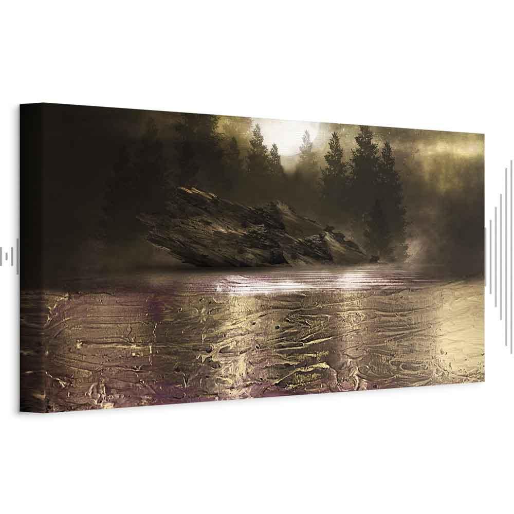 Abstrakt lærredsbillede Kontemplation 1-delt smalt - første variant - 90 x 30 cm - Akustisk
