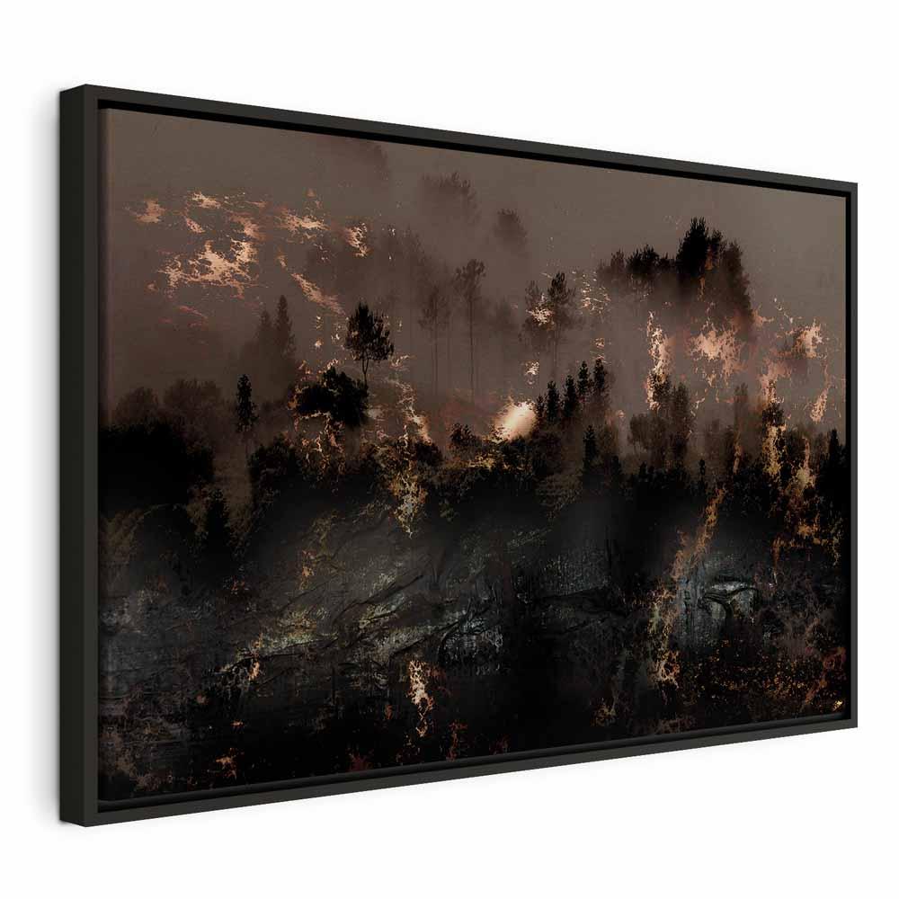 Lærredsbillede Venter på Forsynet 1-delt bredformat - 120 x 80 cm - I en sort træramme