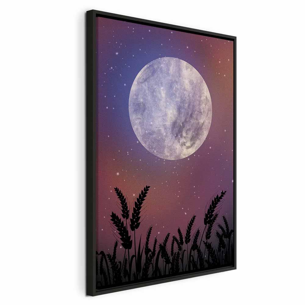 Lærredsbillede Nat på landet 1-delt lodret - 40 x 60 cm - I en sort træramme