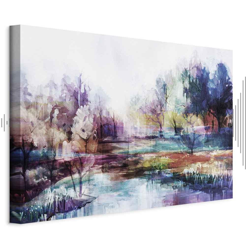 Lærredsbillede Verden i Farver 1-delt bredformat landskab - 120 x 80 cm - Akustisk