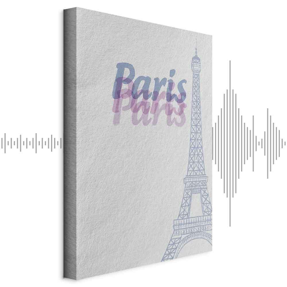 Lærredsbillede Paris i akvarelfarver 1 del lodret - 60 x 90 cm - Akustisk