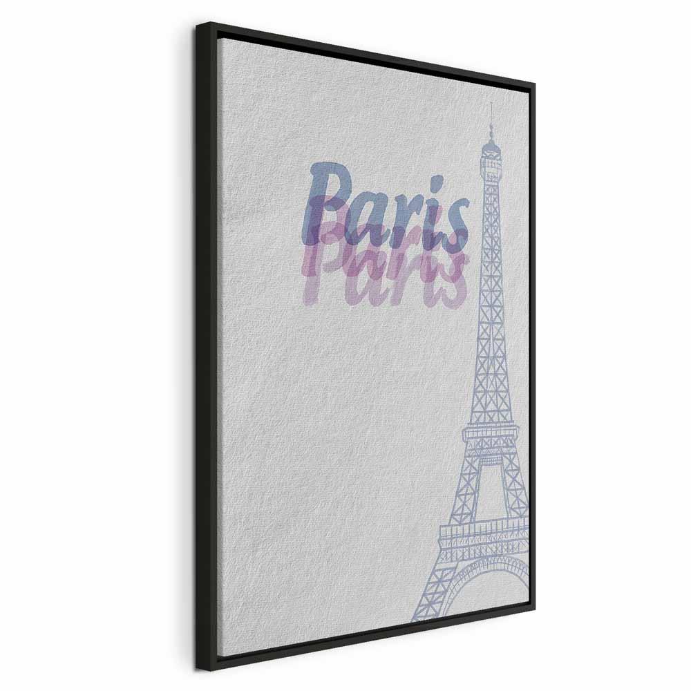Lærredsbillede Paris i akvarelfarver 1 del lodret - 40 x 60 cm - I en sort træramme