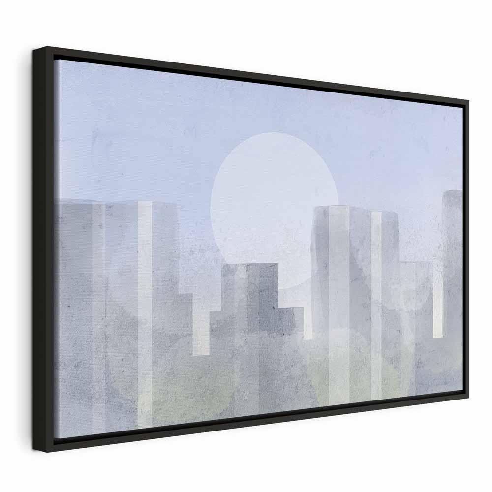 Billede på lærred Moderne By bred - Første variant - 60 x 40 cm - I en sort træramme