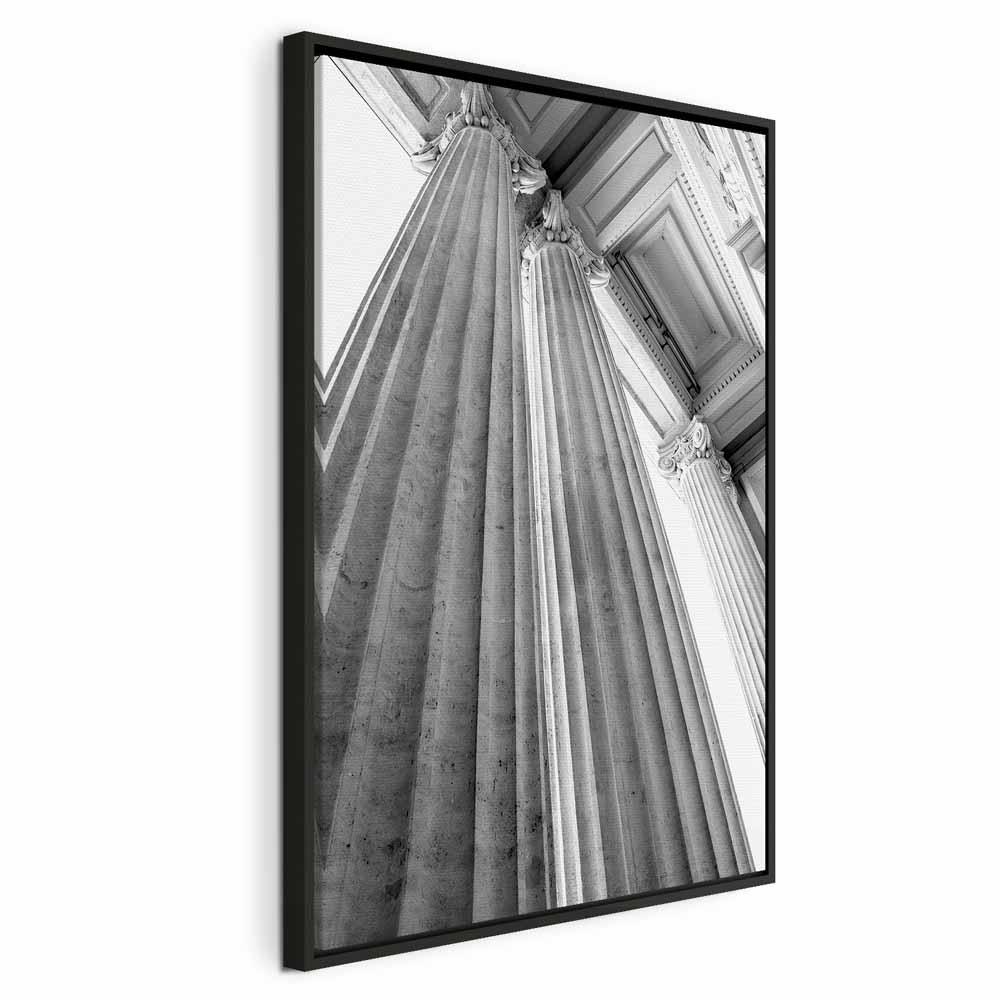 Lærredsbillede Stensøjler 1-delt lodret - 40 x 60 cm - I en sort træramme