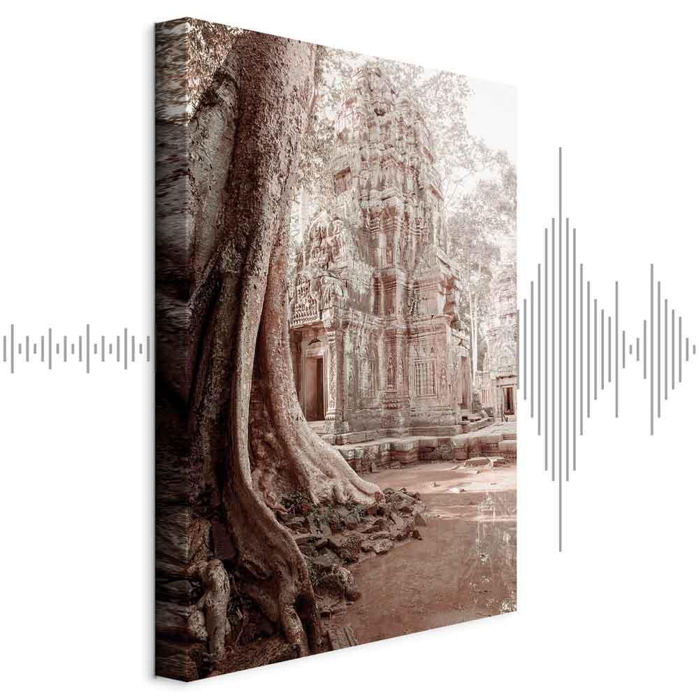 Lærredsbillede Ruinerne i Angkor 1 del lodret - 80 x 120 cm - Akustisk