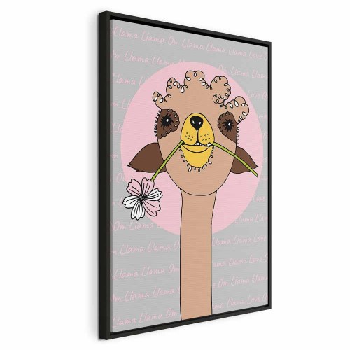 Lærredsbillede Happy Llama - 1 del, vertikal
