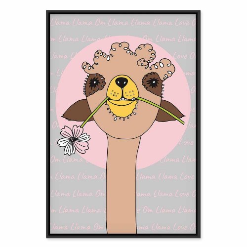 Lærredsbillede Happy Llama - 1 del, vertikal