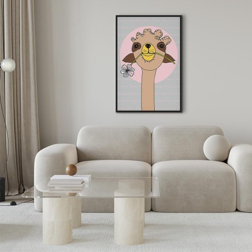 Lærredsbillede Happy Llama - 1 del, vertikal