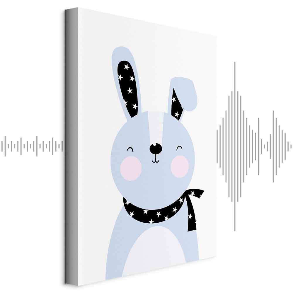 Billede på lærred Brave Rabbit lodret børnebillede - 40 x 60 cm - Akustisk