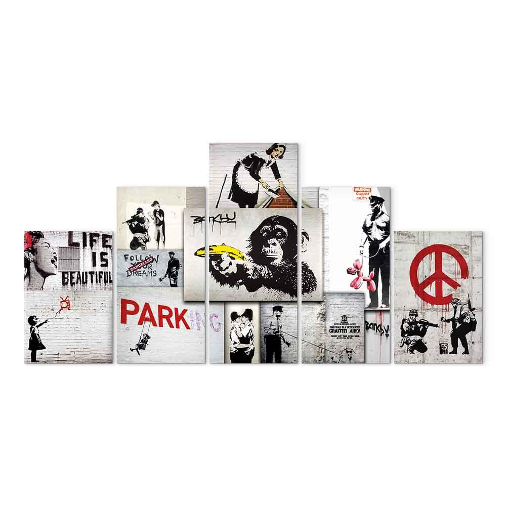 Banksy Street Crimes billede på lærred 100 x 50 cm - 225 x 112.5 cm - Standard