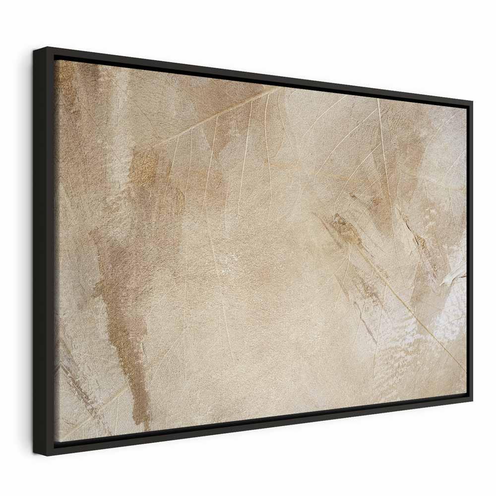 Abstrakt billede på lærred Fredelig fortælling 1-delt bredformat - 60 x 40 cm - I en sort træramme
