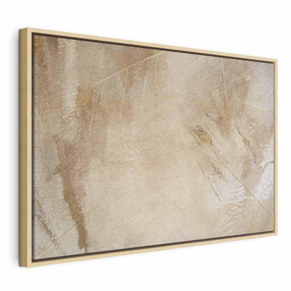 Abstrakt billede på lærred Fredelig fortælling 1-delt bredformat - 60 x 40 cm - I en naturlig træramme