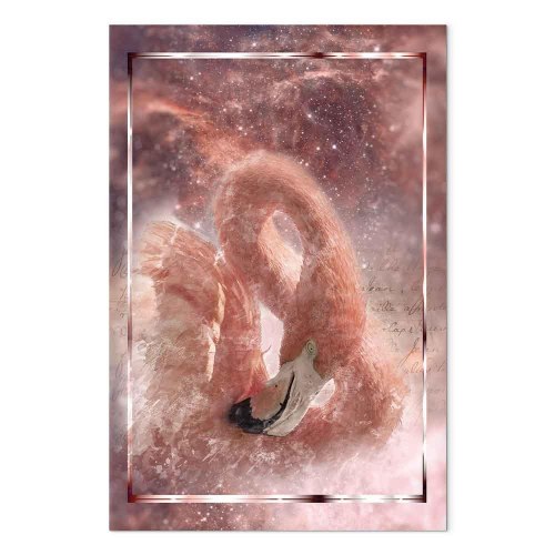 Lærredsbillede Space Flamingo - 1 del, lodret
