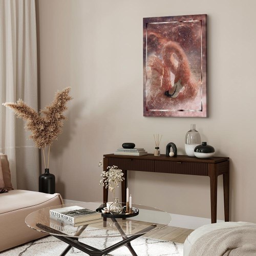 Lærredsbillede Space Flamingo - 1 del, lodret