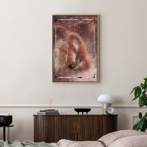 Lærredsbillede Space Flamingo - 1 del, lodret