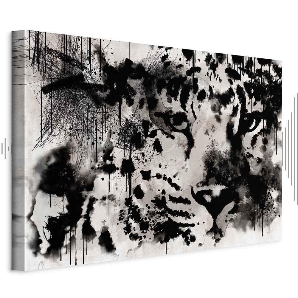 Lærredsbillede Kattens blik 1-delt bred - 60 x 40 cm - Akustisk
