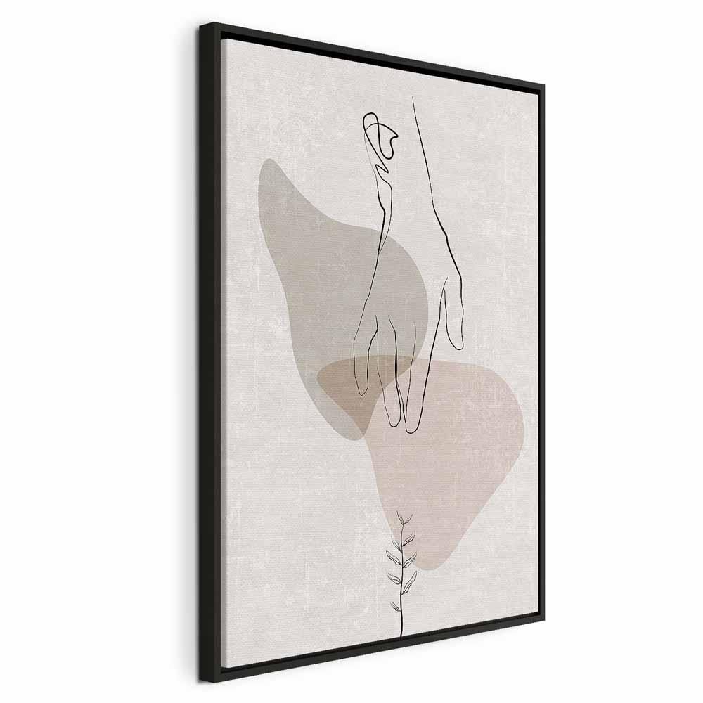 Lærredsbillede Delikat Berøring 1-delt lodret - 40 x 60 cm - I en sort træramme