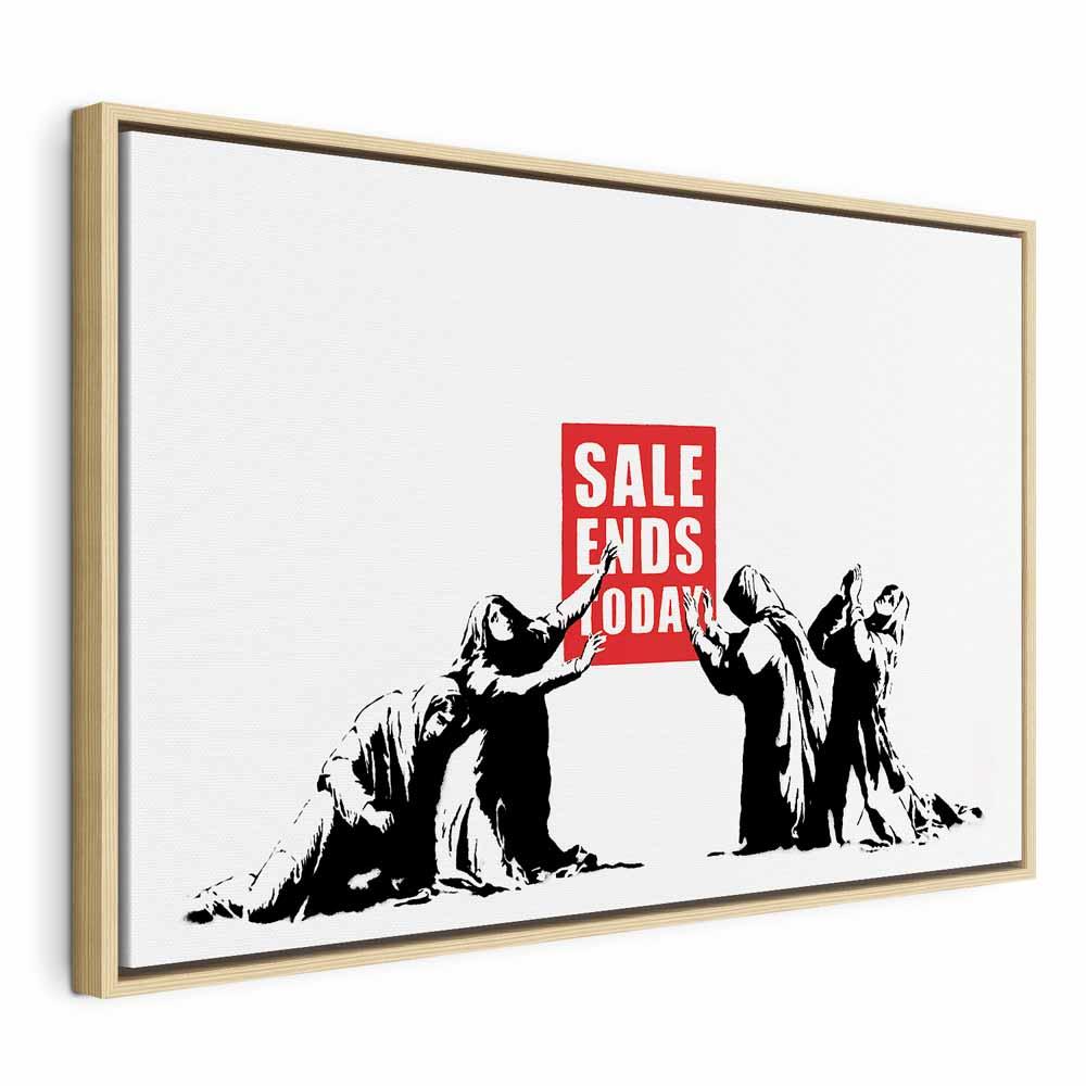Lærredsbillede Sale lodret - 1 del - 60 x 40 cm - I en naturlig træramme