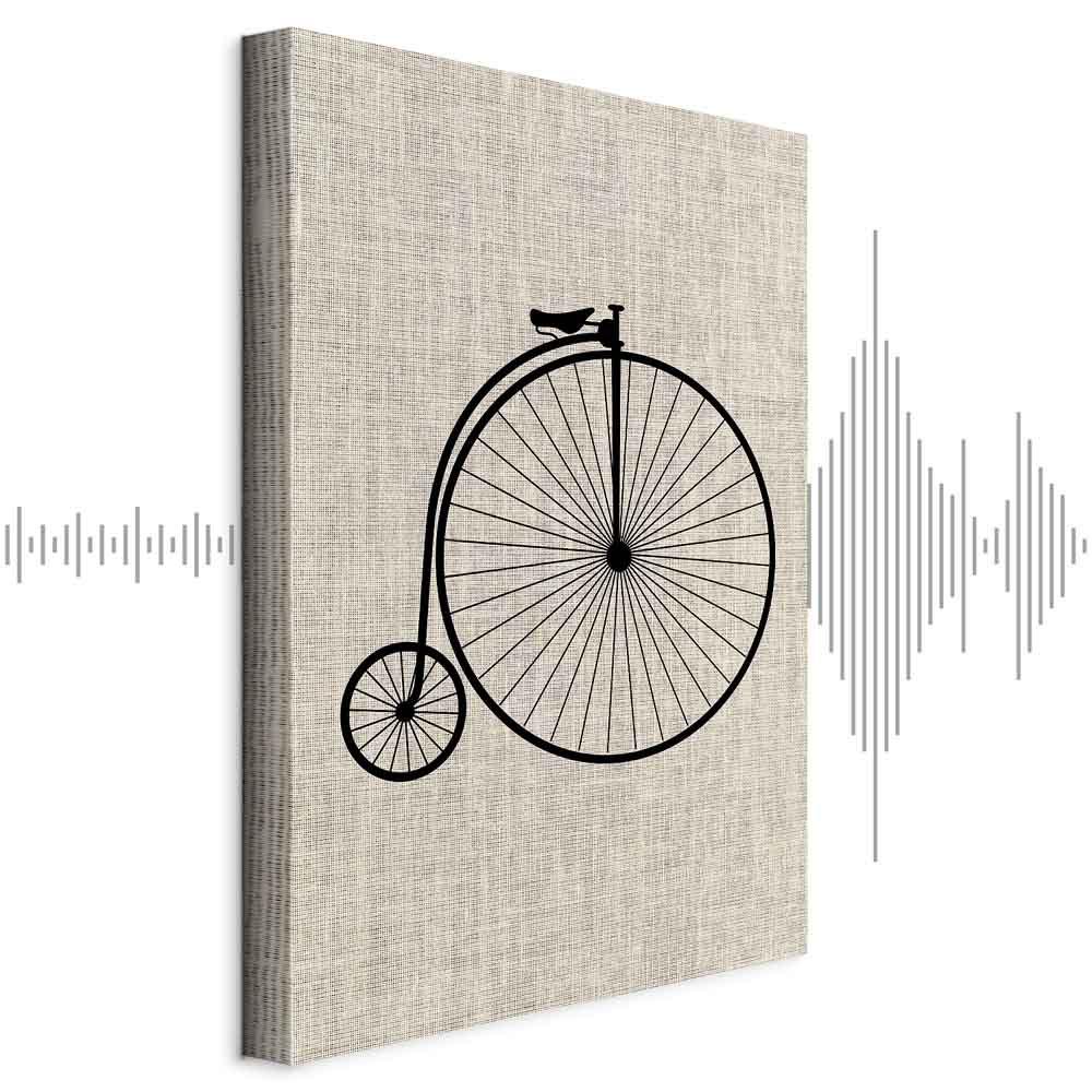 Billede på lærred - Vintage cykel lodret - 40 x 60 cm - Akustisk