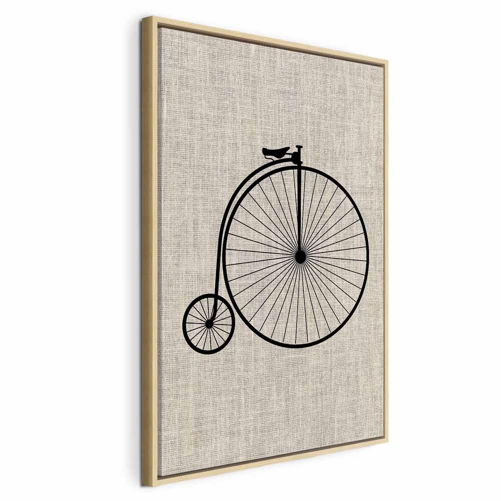 Billede på lærred - Vintage cykel lodret - 40 x 60 cm - I en naturlig træramme