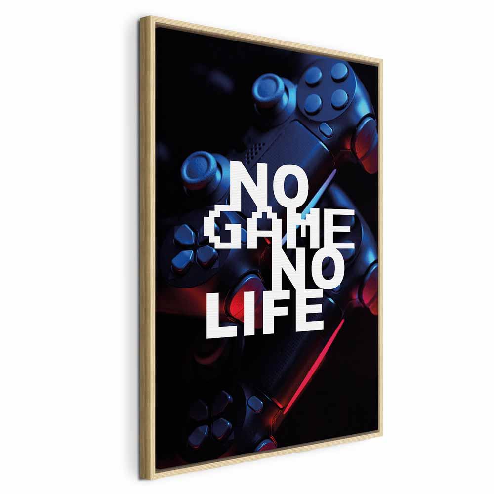 Lærredsbillede No Game No Life - vertikalt gaming vægbillede - 80 x 120 cm - I en naturlig træramme
