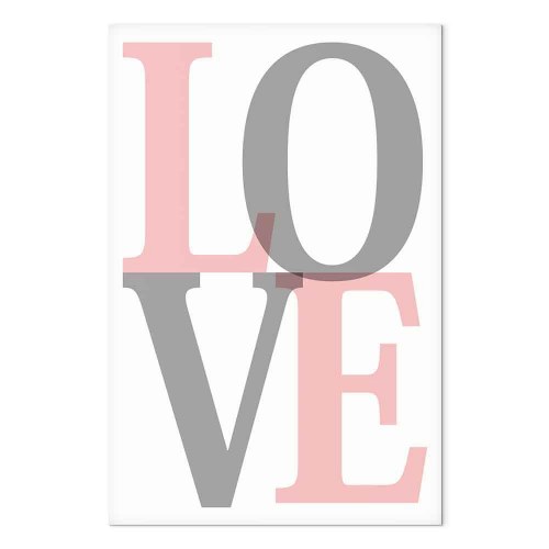 Lærredsbillede Grey Love 1 del - lodret