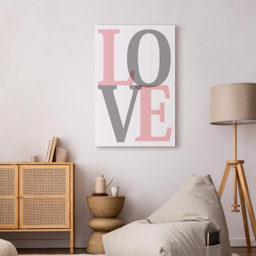 Lærredsbillede Grey Love 1 del - lodret