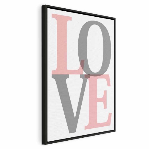 Lærredsbillede Grey Love 1 del - lodret