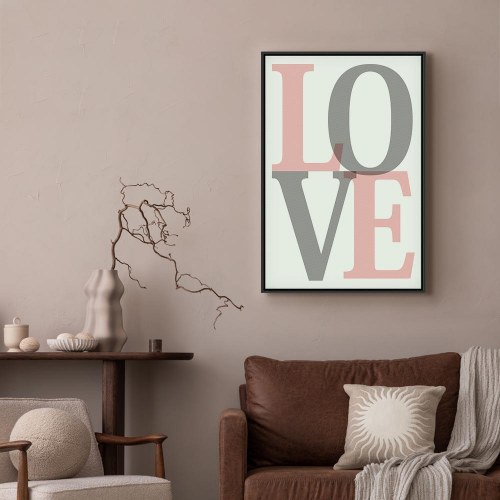 Lærredsbillede Grey Love 1 del - lodret