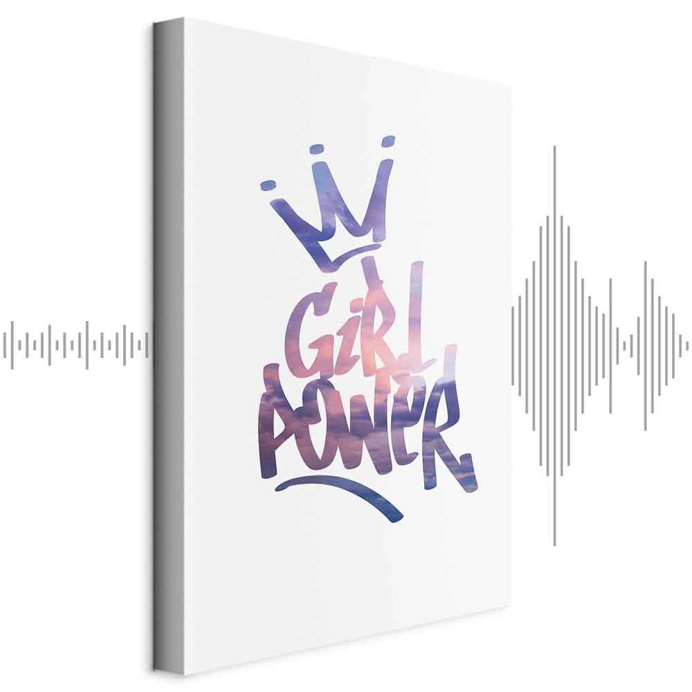 Lærredsbillede Girl Power - lodret citatplakat - 60 x 90 cm - Akustisk