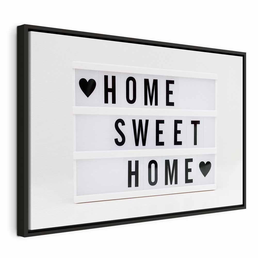 Lærredsbillede med citat - Cinema Light Box lodret - 60 x 40 cm - I en sort træramme
